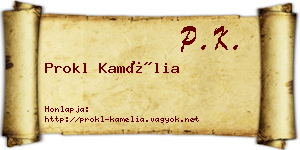 Prokl Kamélia névjegykártya